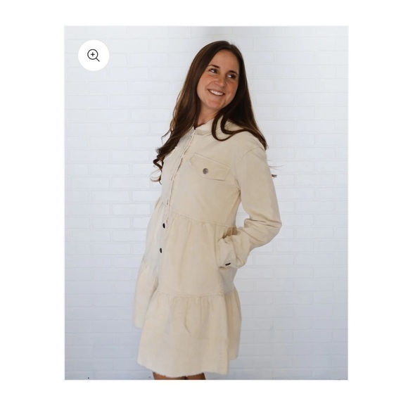 NEW! CORDUROY TIERED DRESS COAT - Picture 4 of 5